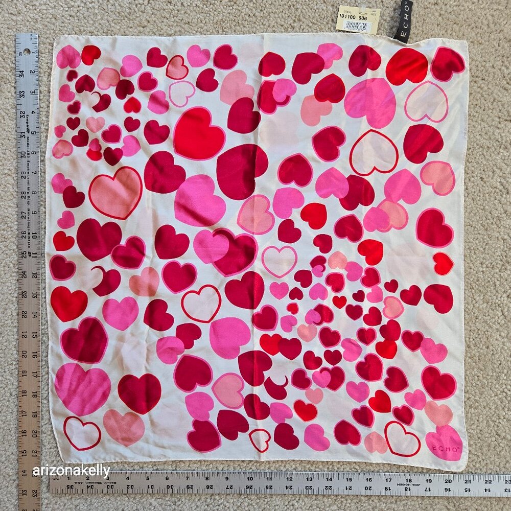 NWT Echo Silk Heart Scarf Neckerchief